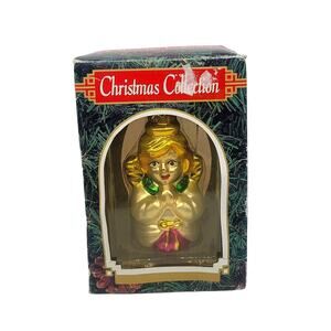 Beautiful Vintage Christmas Collection Blown Glass Angel Ornament